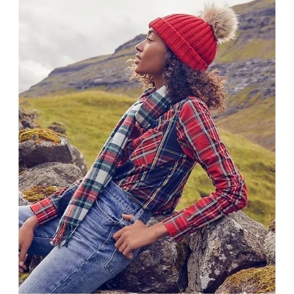 J Crew Womens Sz 2 Red Plaid Tartan Classic-Fit Boy Button Down Shirt Top - Picture 1 of 13